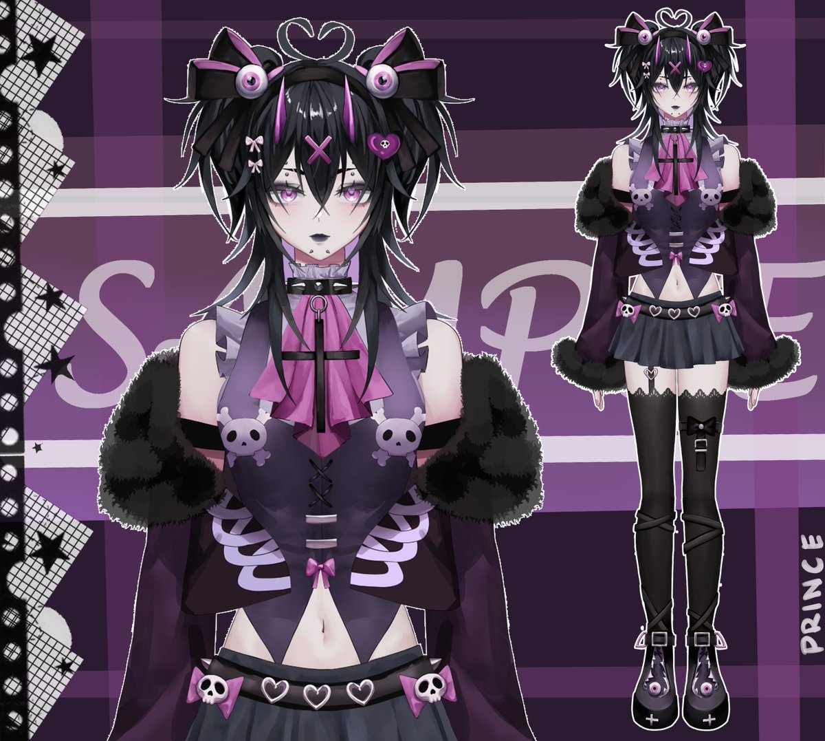 Premade vtuber model art, ready for rig! currently available for $500, commercial and copyright use is included. Payment is upfront via paypal, once paid will send the full PSD file! Message if interested! #Vtuber #VTuberArt