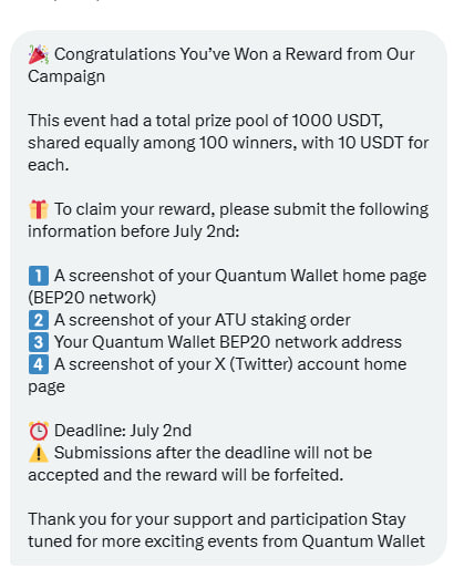 KebedeTahaa's tweet photo. @Quantum_ATS Thank you Quantum Wallet, I hope it will continue to be successful https://t.co/j4anMJAwGz