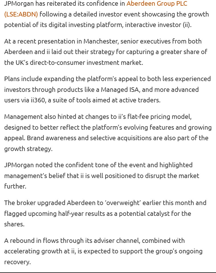 entrustTMF's tweet image. #ABDN Leading investment bank upbeat on Aberdeen Group after interactive investor briefing