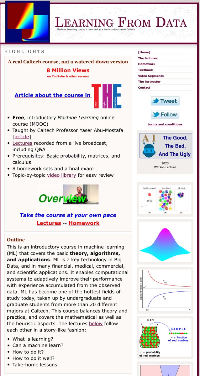 predict_addict's tweet image. The best pre MSc Machine Learning course. And it’s free. What’s your excuse to  learning ML fundamentals properly?

work.caltech.edu/telecourse

#machinearning
