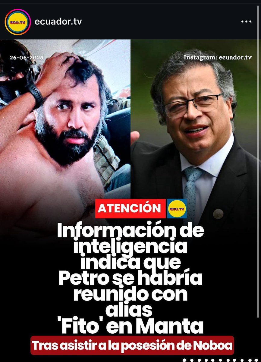 ¿Por qué Petro se habría reunido en Ecuador con un narco alias “Fito” EN ECUADOR 15 días antes del atentado de Miguel Uribe? Petro RESPONDA !!!!