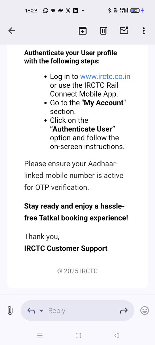 S. Lalitha (@lolita_tnie) on Twitter photo Beginning July 1, only Aadhaar-authenticated users can book Tatkal tickets, says <a href="/IRCTCofficial/">IRCTC</a> <a href="/NewIndianXpress/">The New Indian Express</a> <a href="/TheMornStandard/">TheMorningStandard</a> #indianrailway #tatkalticket Beginning July 1, only Aadhaar-authenticated users can book Tatkal tickets, says <a href="/IRCTCofficial/">IRCTC</a> <a href="/NewIndianXpress/">The New Indian Express</a> <a href="/TheMornStandard/">TheMorningStandard</a> #indianrailway #tatkalticket