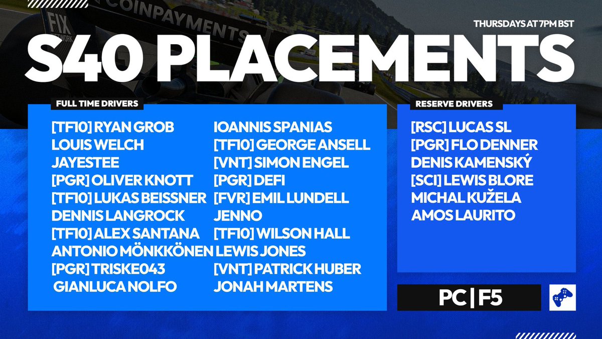 PSGL placements
F5 decent