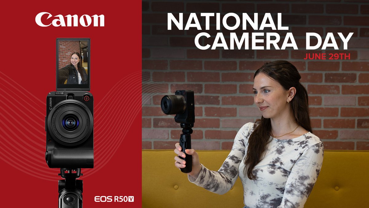 It's #NationalCameraDay! 📷❤️ Ready to level up your shots? Meet the EOS R50 V — your new creative sidekick 👉 canon.us/4lpJzdt