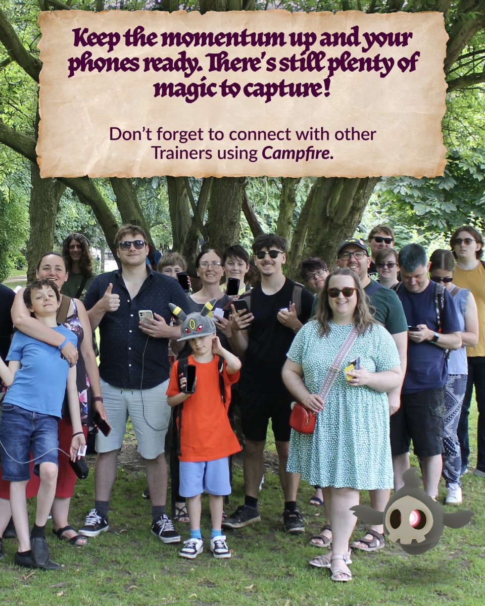 pokemongoappuk's tweet photo. The hour grows late, but adventure still stirs! 🇬🇧⏳

Keep thy wits sharp and thy Poké Balls ready - epic encounters still await!

Use the Campfire app to join forces and claim glory! 🔥

#PokemonGO #UnitedKingdom #PokemonGOFest2025 https://t.co/t4EKd93cq3