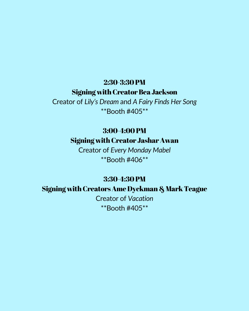 It’s another great day at #ALAAC25! We’ve got a packed signing schedule, so come on by booths #405 and #406 ☺️.