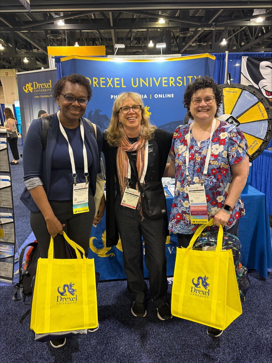 DrexelUniv's tweet image. Join us at the @ALALibrary's Annual Conference now through Monday! Stop by our booth to meet @DrexelCCI, and we invite Drexel alumni to join us on Sunday from 1-4 p.m. for a special event in the Grand Hall. #ALAAC25
Learn more about CCI's grad programs: bit.ly/4lbg2EO