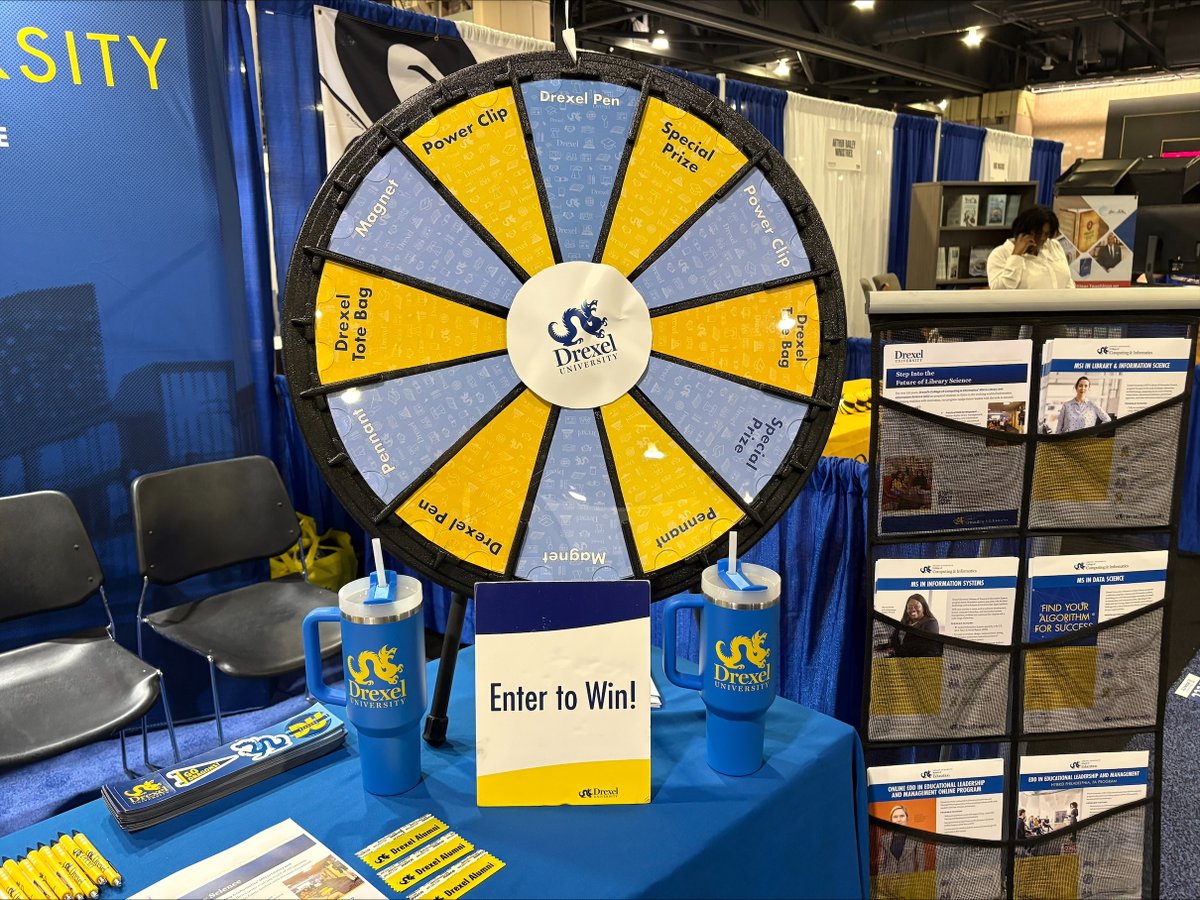 DrexelUniv's tweet image. Join us at the @ALALibrary's Annual Conference now through Monday! Stop by our booth to meet @DrexelCCI, and we invite Drexel alumni to join us on Sunday from 1-4 p.m. for a special event in the Grand Hall. #ALAAC25
Learn more about CCI's grad programs: bit.ly/4lbg2EO