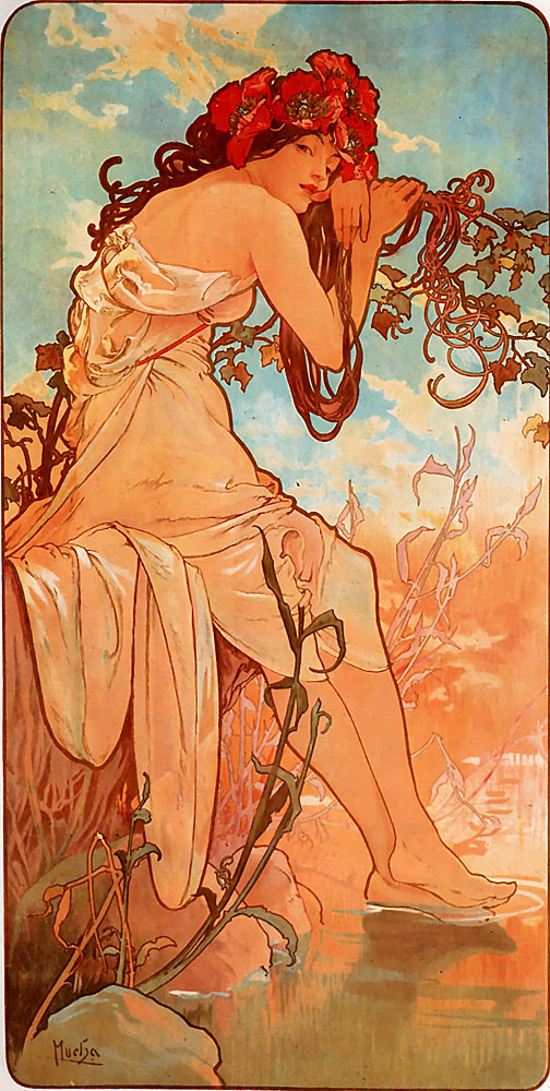 Summer, by Czech painter Alphonse Mucha (1896). In private collection.