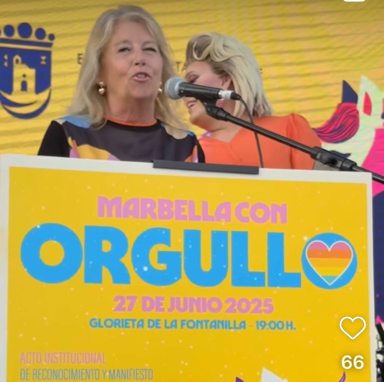 pepebernal's tweet photo. Aquí Ángeles Muñoz, alcaldesa Marbella, la de la familia del narcotráfico y blanqueo.
El viernes presentó un libro con el hijo de Tejero y luego se fue al #OrgulloLGTBI
Ella fue de las diputadas que votó en contra del matrimonio igualitario y lo llevó al Constitucional.
#MadeinPP https://t.co/uN9OoTa0FO