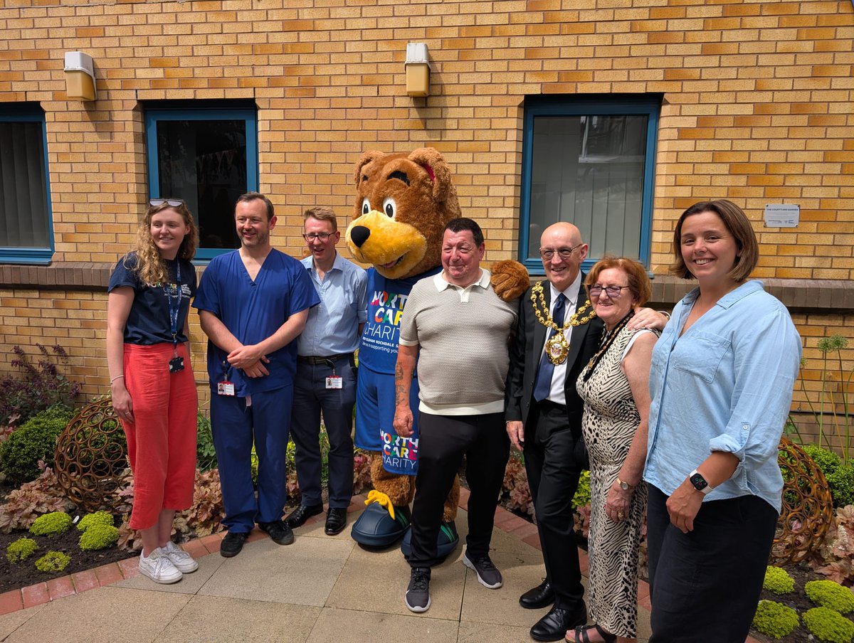 Our garden opening was a great success, we loved welcoming back patients, one of whom cut the ribbon, and it was great to show the space off to staff, supporters and the Oldham Mayor and Mayoress, we had a brilliant celebration 🎉 #rehablegend #rehabilitation #gardentherapy
