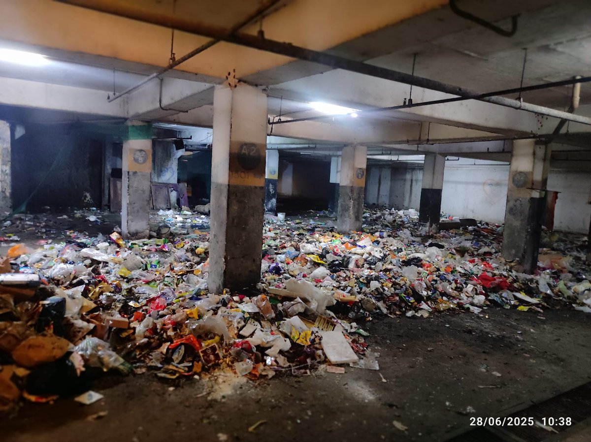 This is the condition of Basement 2 in Sikka Karmic Greens, Sector 78 Noida — full of garbage for days! A serious health &amp; safety risk for residents.

When we enquired, the maintenance team said it's due to delay from <a href="/noida_authority/">NOIDA Authority</a>.

Please intervene urgently.