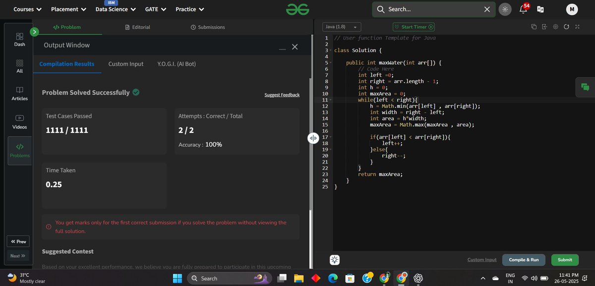Darshan_031's tweet photo. Day 57 to 60 Solving GFG160 Days Challenge
@geeksforgeeks

#GFGChallenge #CodingJourney #gfg160 #geeksforgeeks #geekstreak2025Day https://t.co/yC0j0H5fyn