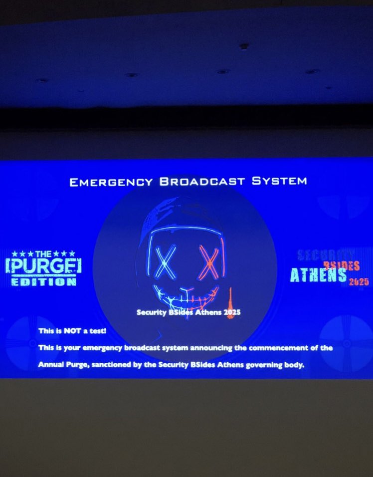 BSidesAth's tweet image. An insane achievement for the #Greek #InfoSec &amp;amp; #cybersecurity community, breaking all records. Security BSides #Athens 2025, the[PURGE] edition, aimed to purging all bad practices by building a security-focused #mindset with ~1000 participants &amp;amp;  🔴 LIVE podcast on #Youtube! 🇬🇷