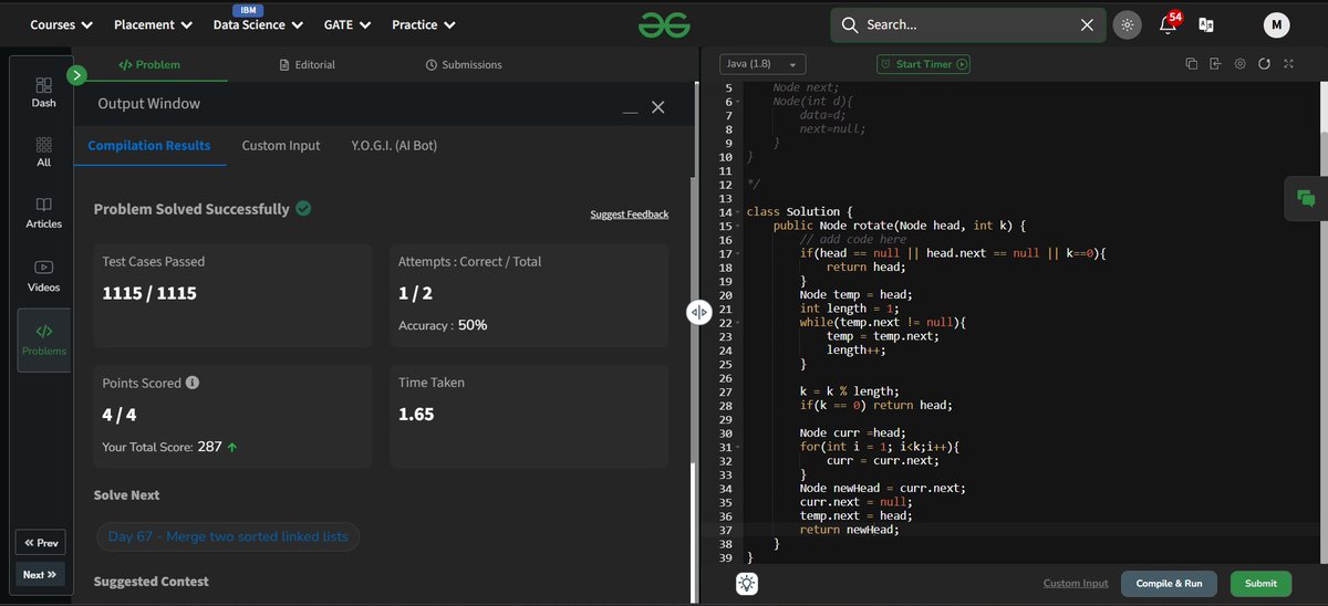 Darshan_031's tweet photo. Day 65 to 68 Solving GFG160 Days Challenge
@geeksforgeeks

#GFGChallenge #CodingJourney #gfg160 #geeksforgeeks #geekstreak2025Day https://t.co/jmi2IIS5DC