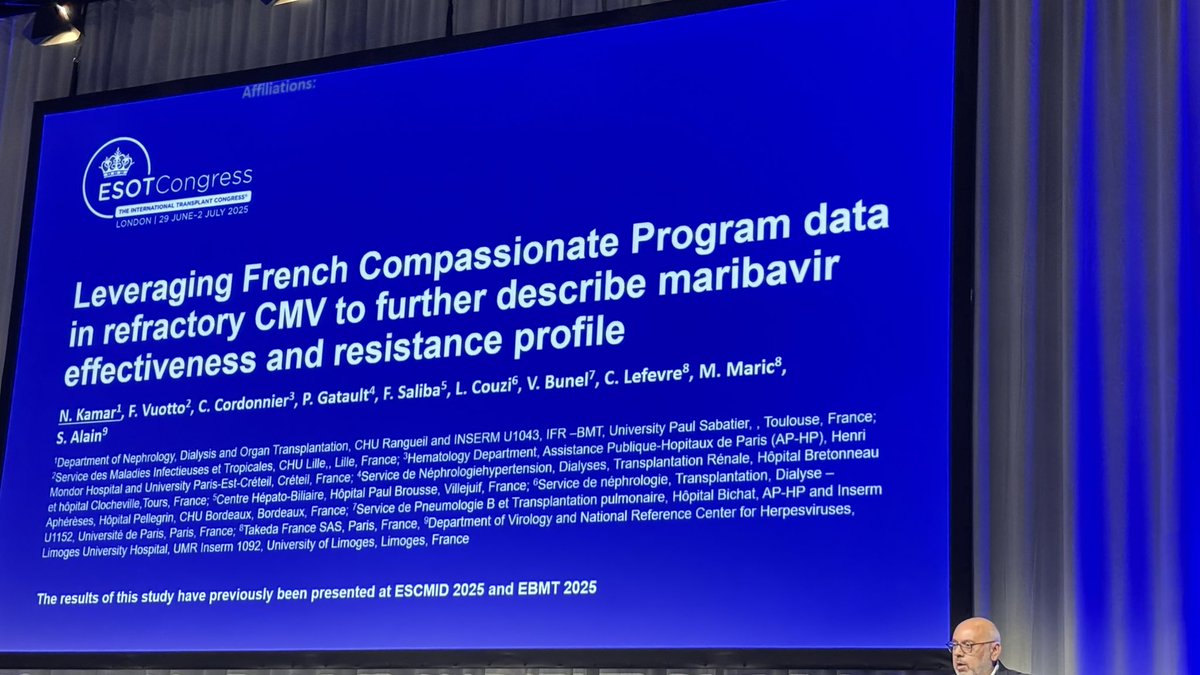 SFT Transplantation (@sftfrancophone) on Twitter photo CMV: Impact of CMV viremia Clearance on post transplantion mortality: SOLSITE analysis post hoc and Maribavir in réfractory CMV and résistance profile by <a href="/KamarNassim/">Kamar Nassim</a> <a href="/ESOTtransplant/">ESOTtransplant</a> <a href="/hannahkaminski/">Hannah Kaminski</a> <a href="/LionelCouzi/">Lionel Couzi</a> CMV: Impact of CMV viremia Clearance on post transplantion mortality: SOLSITE analysis post hoc and Maribavir in réfractory CMV and résistance profile by <a href="/KamarNassim/">Kamar Nassim</a> <a href="/ESOTtransplant/">ESOTtransplant</a> <a href="/hannahkaminski/">Hannah Kaminski</a> <a href="/LionelCouzi/">Lionel Couzi</a>
