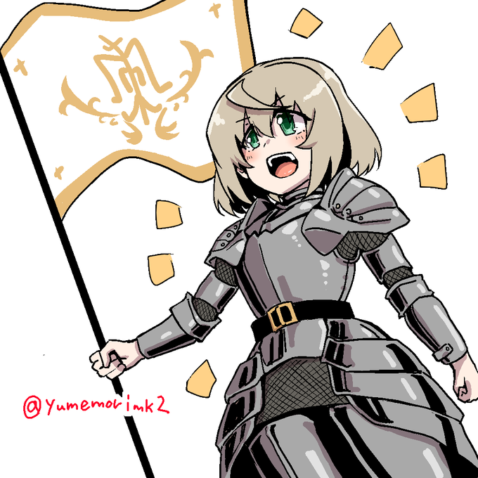 お題「甲冑」だったので
普通の甲冑ぽいたると描いてみました!@
 #まどマギ版ワンドロ 