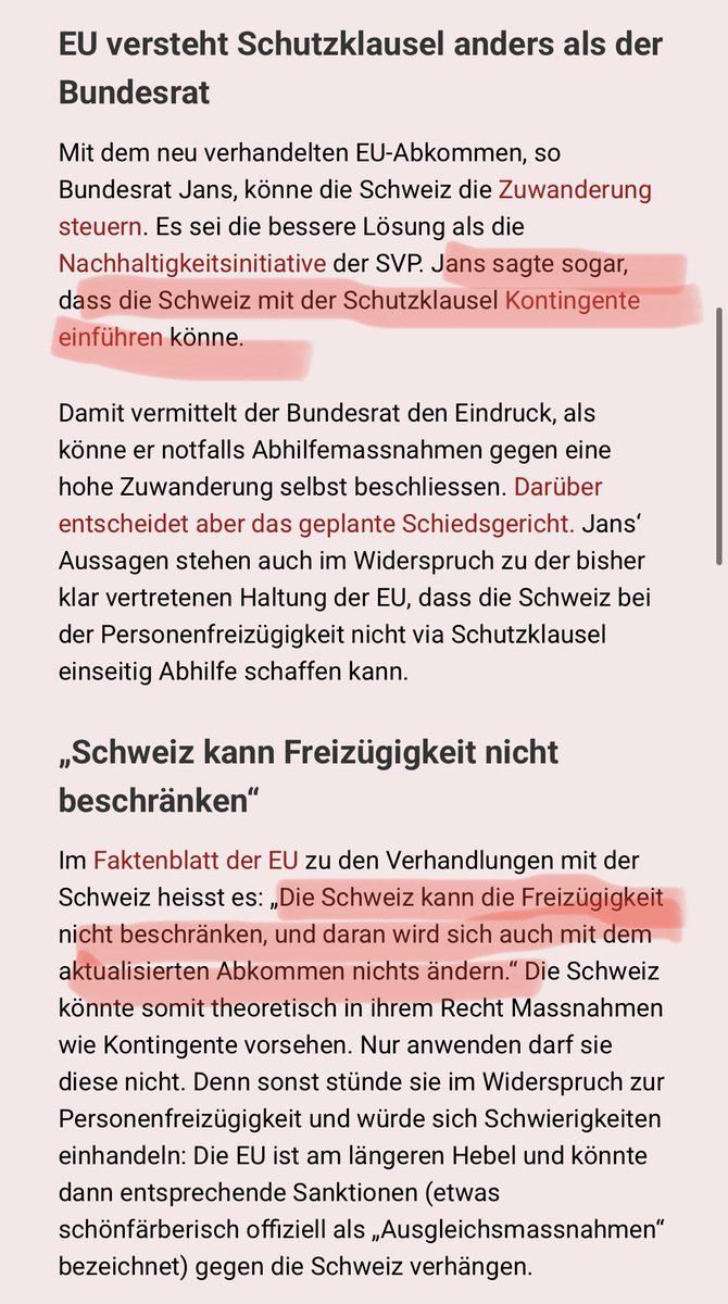 MBattiger's tweet photo. Wenn man sieht, wie die #EU & die 🇨🇭 schon jetzt den #Rahmenvertrag unterschiedlich interpretieren (bei elementarsten Punkten) scheint die Frage von @Philipp_Straehl bereits beantwortet. Der Rahmenvertrag wird nicht ein „Missverständnis“ beinhalten, sondern hunderte.
#Fixpreis https://t.co/jbovlM9jUx