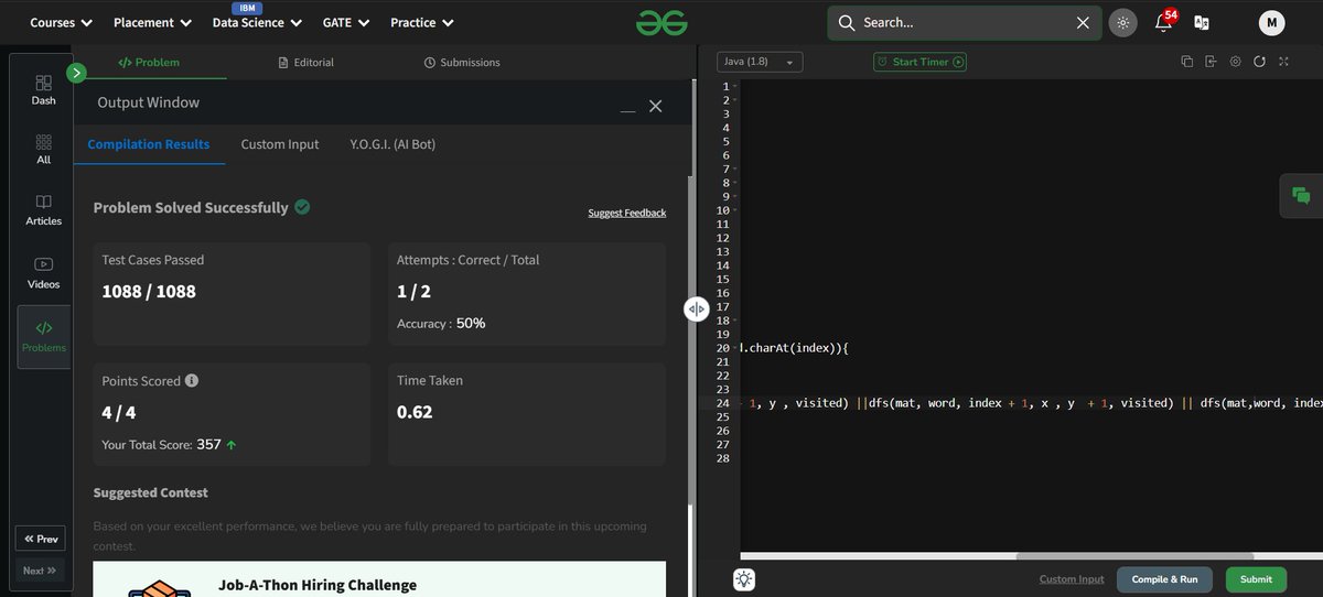 Darshan_031's tweet photo. Day 77 to 79 Solving GFG160 Days Challenge
@geeksforgeeks

#GFGChallenge #CodingJourney #gfg160 #geeksforgeeks #geekstreak2025Day https://t.co/GSj2kZMaJY
