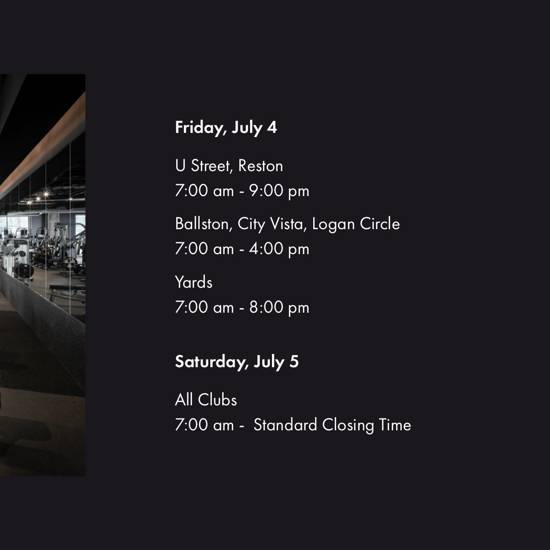 Please make note of our revised hours in observance of July Fourth 🇺🇸 Have a safe holiday!