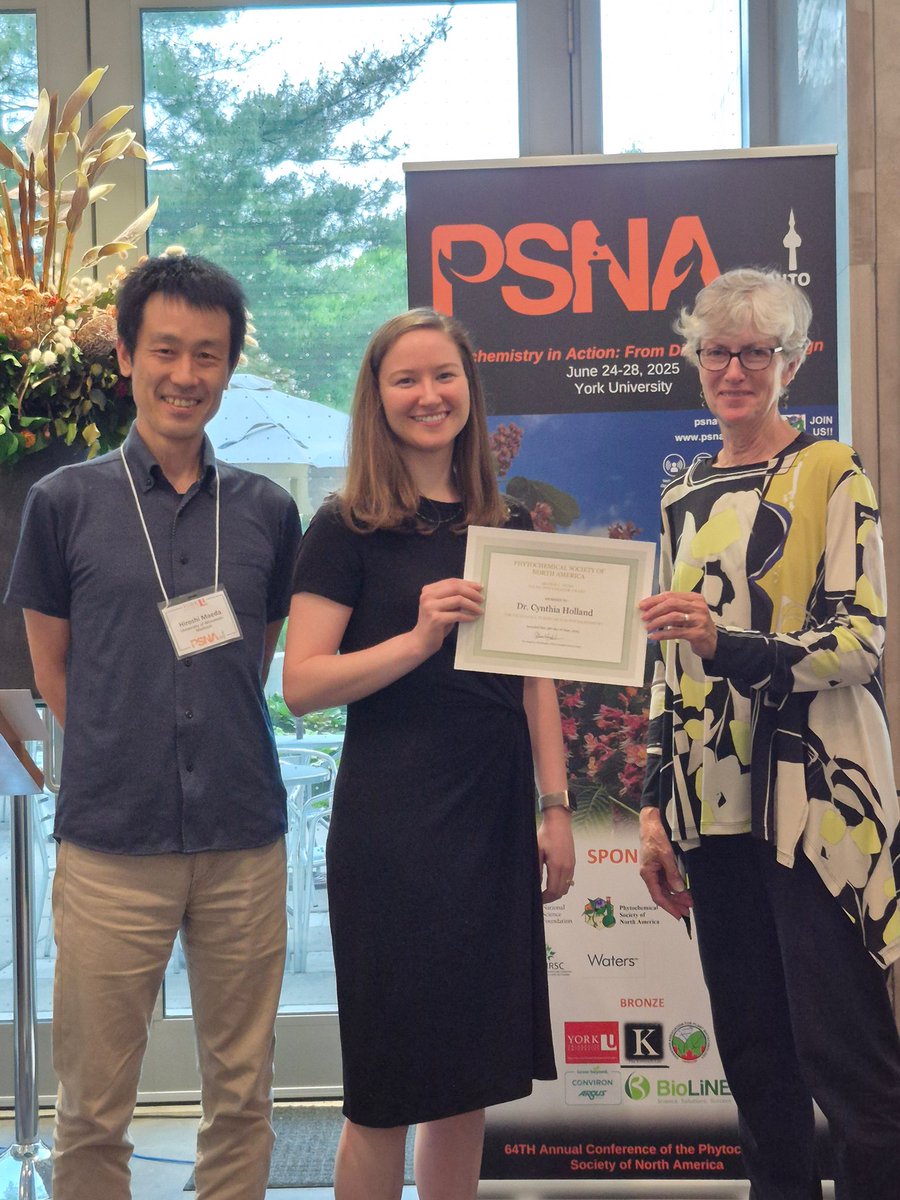 psnaofficial's tweet photo. Celebrating the brilliance of #PSNA2025 Arthur C. Neish Young Investigator Award, recognising early-career phytochemistry pioneers, with Dr. Satya Swathi Nadakuduti, Dr. Thuy Dang, and Dr. Cynthia Holland leading the charge with their outstanding contributions to plant science. https://t.co/FCAzzs8Lxb