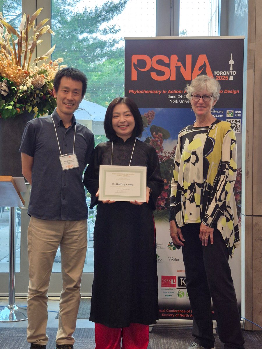 psnaofficial's tweet photo. Celebrating the brilliance of #PSNA2025 Arthur C. Neish Young Investigator Award, recognising early-career phytochemistry pioneers, with Dr. Satya Swathi Nadakuduti, Dr. Thuy Dang, and Dr. Cynthia Holland leading the charge with their outstanding contributions to plant science. https://t.co/FCAzzs8Lxb