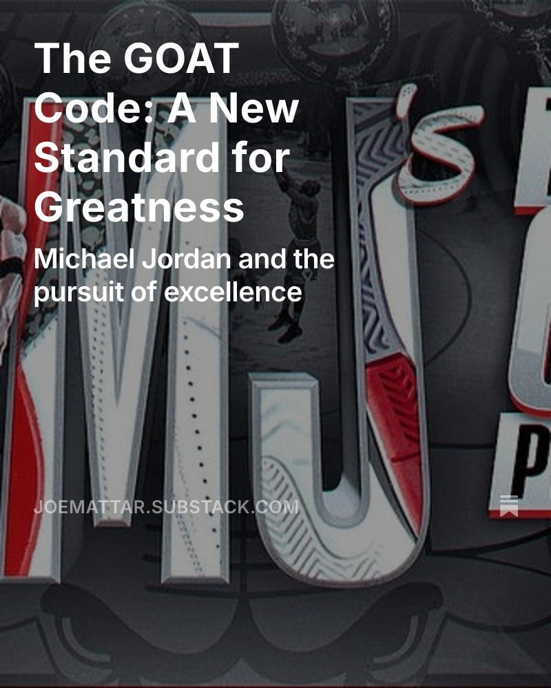 joemattar's tweet photo. The GOAT Code: A New Standard for Greatness https://t.co/aIrTyy0NXM https://t.co/TdWwsuQVSU