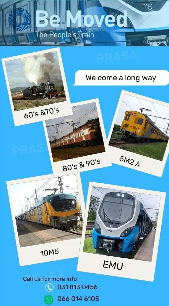 All aboard for a journey through time! From steam engines to modern electric trains, PRASA's got you covered. Let's ride into the future together! 

#BeMoved #ThePeoplesTrain #PRASA