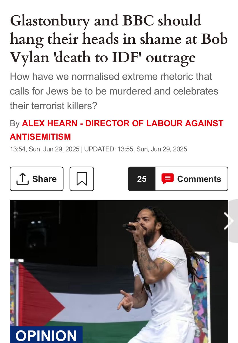 ✍️ Read my latest article: “Glastonbury and BBC should hang their heads in shame”

Link in next post ⬇️