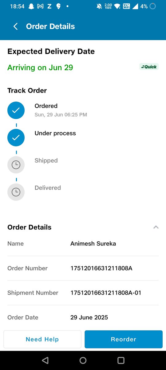 marvoloriddle80's tweet photo. @JioMart @JioMart_Support  order number 17512016631211808A is stuck on 'under process's for the last 30 minutes, order was supposed to be delivered in 30 mins, please check and revert back https://t.co/0UbMC0L8Sz