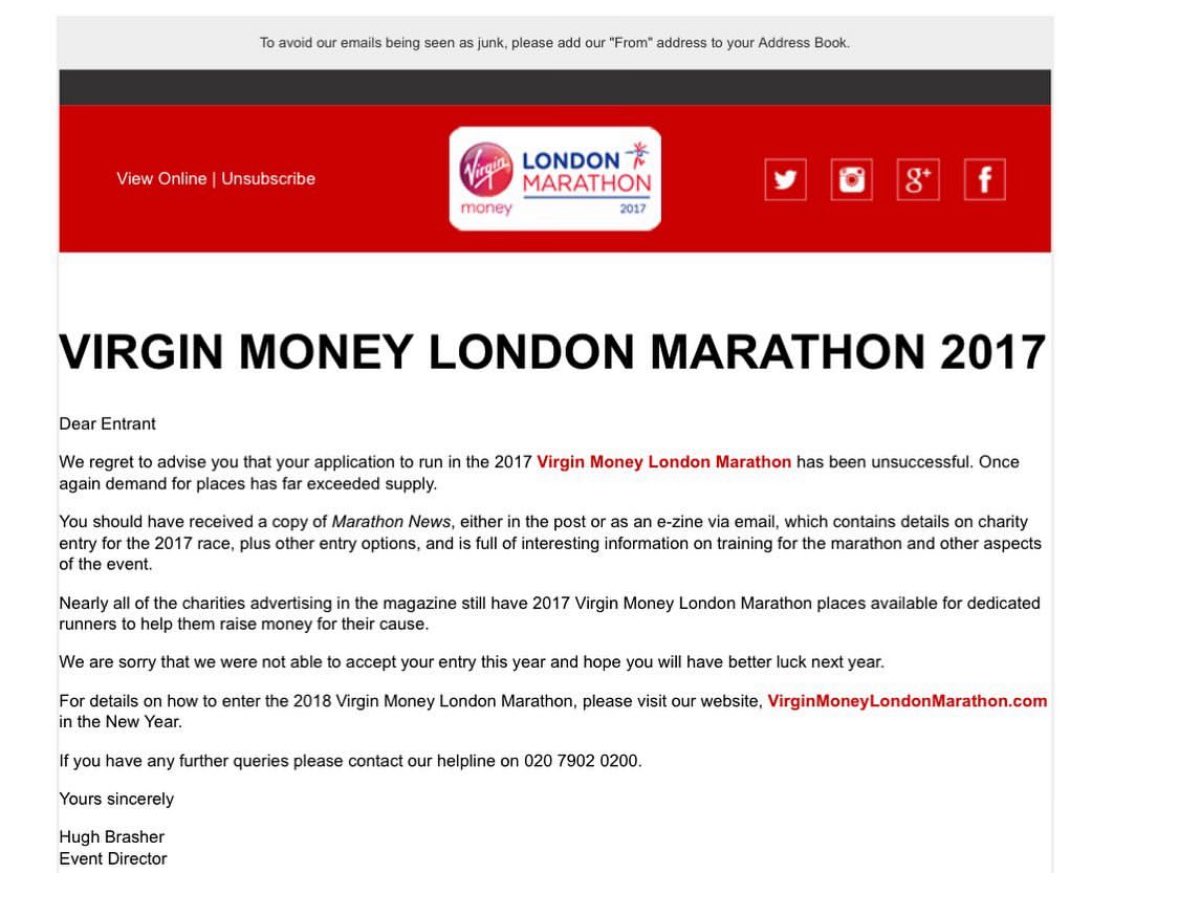 mattjcass's tweet photo. @LondonMarathon is there anything you can do…? I must be the unluckiest person ever I swear. I’m worried I will never be able to do it with my knees giving up… (1/2) https://t.co/zWMtv6LtIP