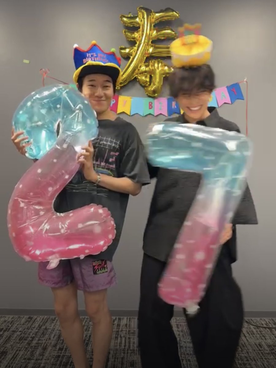 29fleuve's tweet photo. たいがくんをたくさん助けてくれてたくさん笑わせてくれたばきづに大感謝♡🙏

 #IMP.  #鈴木大河  #椿泰我  #鈴木大河誕生日2025  #がちゃん27さい https://t.co/VmC72b2QeC
