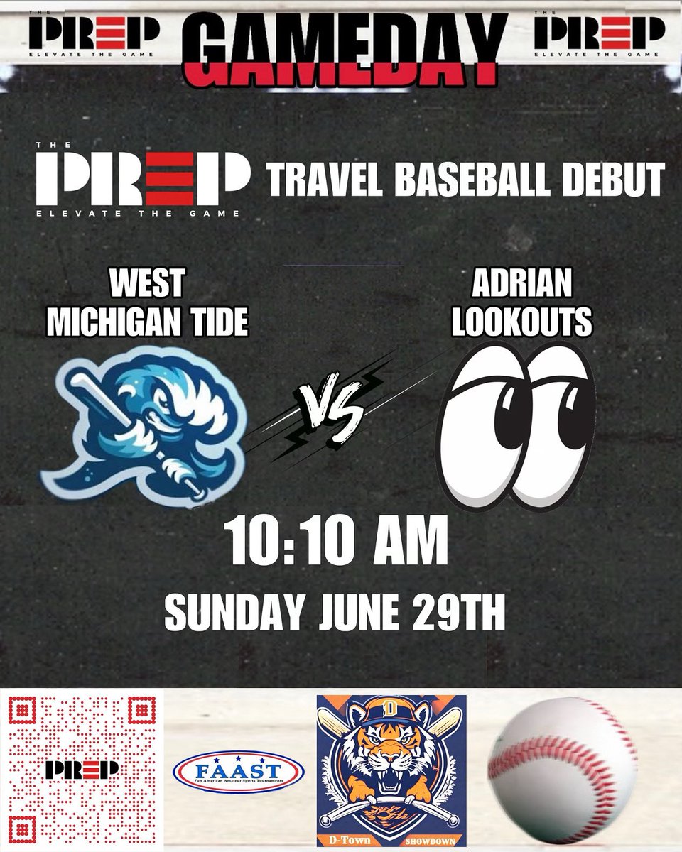 ThePrep3's tweet image. It’s GAMEDAY!!! ⚾️🔥
Another 15u travel baseball classic on The PreP for you today with the Adrian Lookouts taking on the West Michigan Tide as both teams look to get out of Pool play 👀🔥
Join us as we go live at 10:10 am. First pitch pushed to 10:25 am! ⚾️