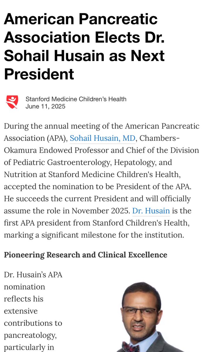 Big News! 📢

Dr. Sohail Husain — President of <a href="/ScienceMuslim/">AAMS-USA</a> — has officially accepted the nomination to become the next President of the American Pancreatic Association (APA), a highly prestigious medical organization at the forefront of pancreatic research and care.

#Research