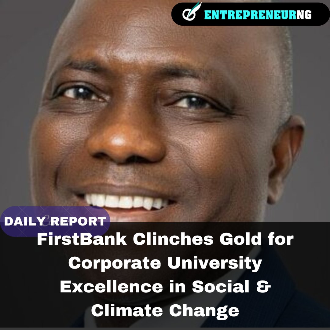 EntrepreneNg's tweet image. #FirstBank’s training institute, #FirstAcademy, has clinched the Gold Award for Best Corporate University in Social &amp;amp; Climate Change Impact at the GlobalCCU Awards in Paris!

Read full story here!👇🏽
entrepreneurng.com/firstbank-clin…

#GlobalCCUAwards #ESG #Paris2025 #EntrepreneurNg