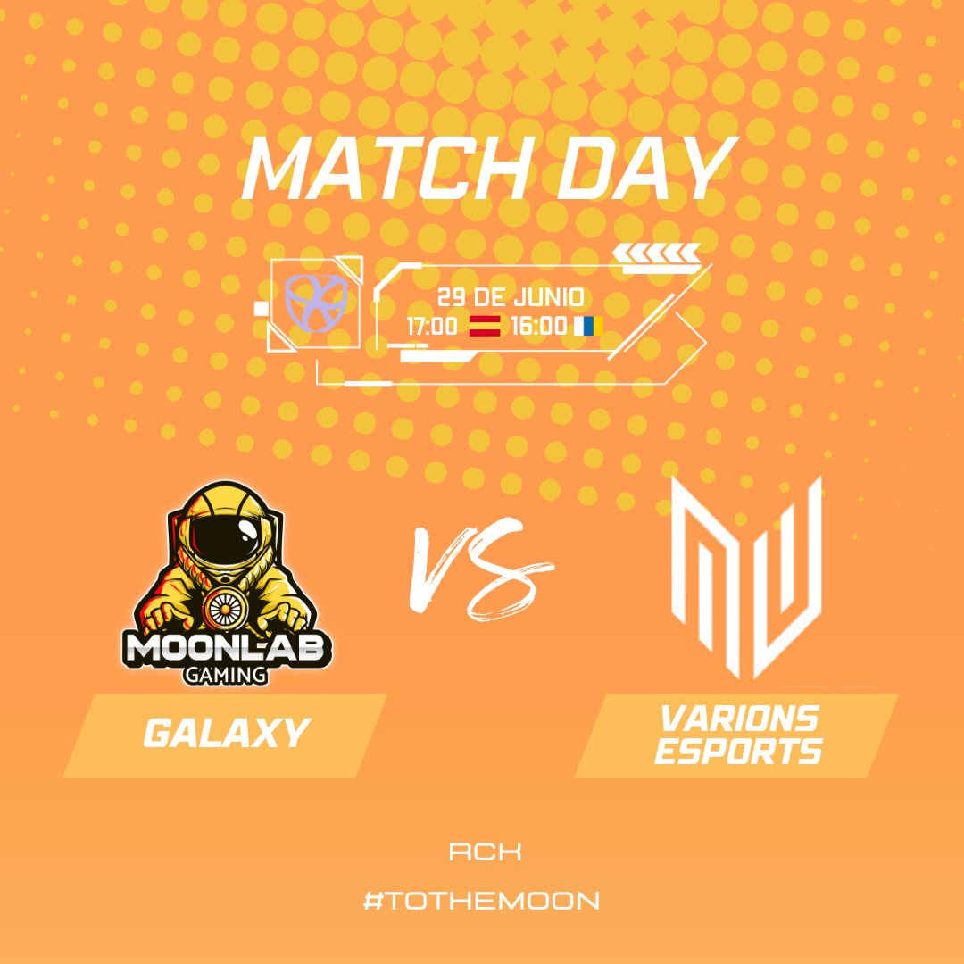 MoonLab Gaming (@moonlabgaming) on Twitter photo ๐จ ยกMATCHDAY! ๐จ
Hoy el GALAXY ๐งโ๐ se enfrentan a <a href="/VarionsEsports/">Varions Esports</a> en la <a href="/Rocketasso_/">RCK - RocketAsso</a> .
๐ 29 de junio
๐ 17:00 ๐ช๐ธ / 16:00 ๐ฎ๐จ
๐ ยกUn paso mรกs en nuestro viaje hacia la victoria!
#ToTheMoon #RCK ๐ ๐จ ยกMATCHDAY! ๐จ
Hoy el GALAXY ๐งโ๐ se enfrentan a <a href="/VarionsEsports/">Varions Esports</a> en la <a href="/Rocketasso_/">RCK - RocketAsso</a> .
๐ 29 de junio
๐ 17:00 ๐ช๐ธ / 16:00 ๐ฎ๐จ
๐ ยกUn paso mรกs en nuestro viaje hacia la victoria!
#ToTheMoon #RCK ๐