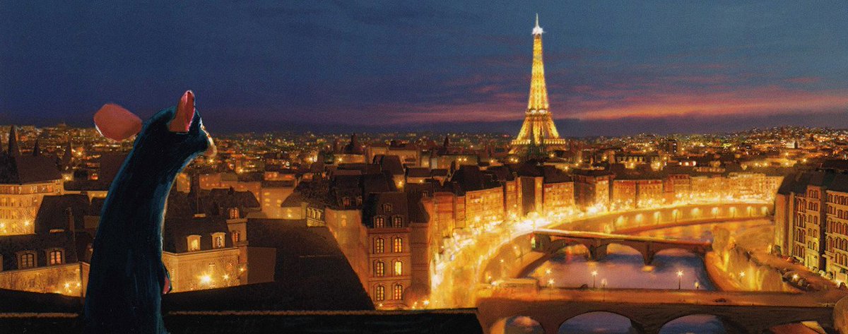 DisneyReact's tweet photo. 🎨 Arte conceptual de 'Ratatouille' (2007) realizado por el artistas Robert Kondo https://t.co/mlCc9ycBpG