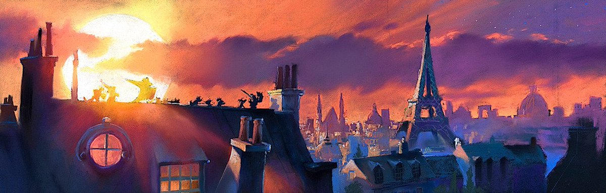 DisneyReact's tweet photo. 🎨 Arte conceptual de 'Ratatouille' (2007) realizado por el artistas Robert Kondo https://t.co/mlCc9ycBpG