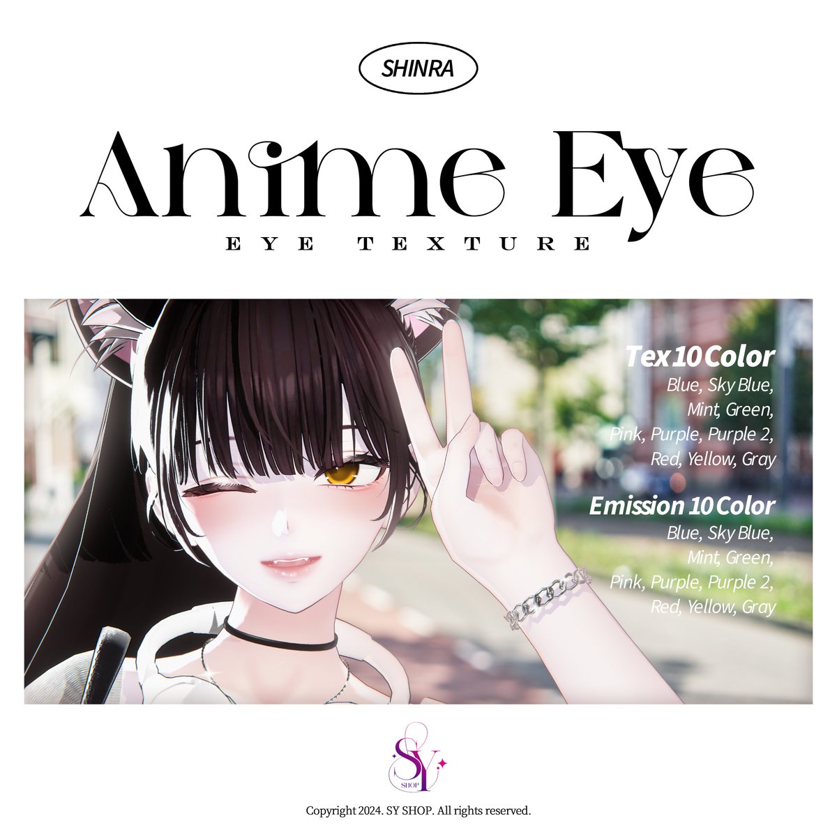 ✨New items✨

Shinra Eye Texture [ Anime Eye ] 출시하였습니다!
RT+Follow 하시는 분들 중 3분 뽑아서
해당 아이템을 선물하도록 하겠습니다.

추첨은 7월 7일입니다. :)
이번에도 잘 부탁드립니다. 😄💜

opheliacollins.booth.pm/items/7112446
