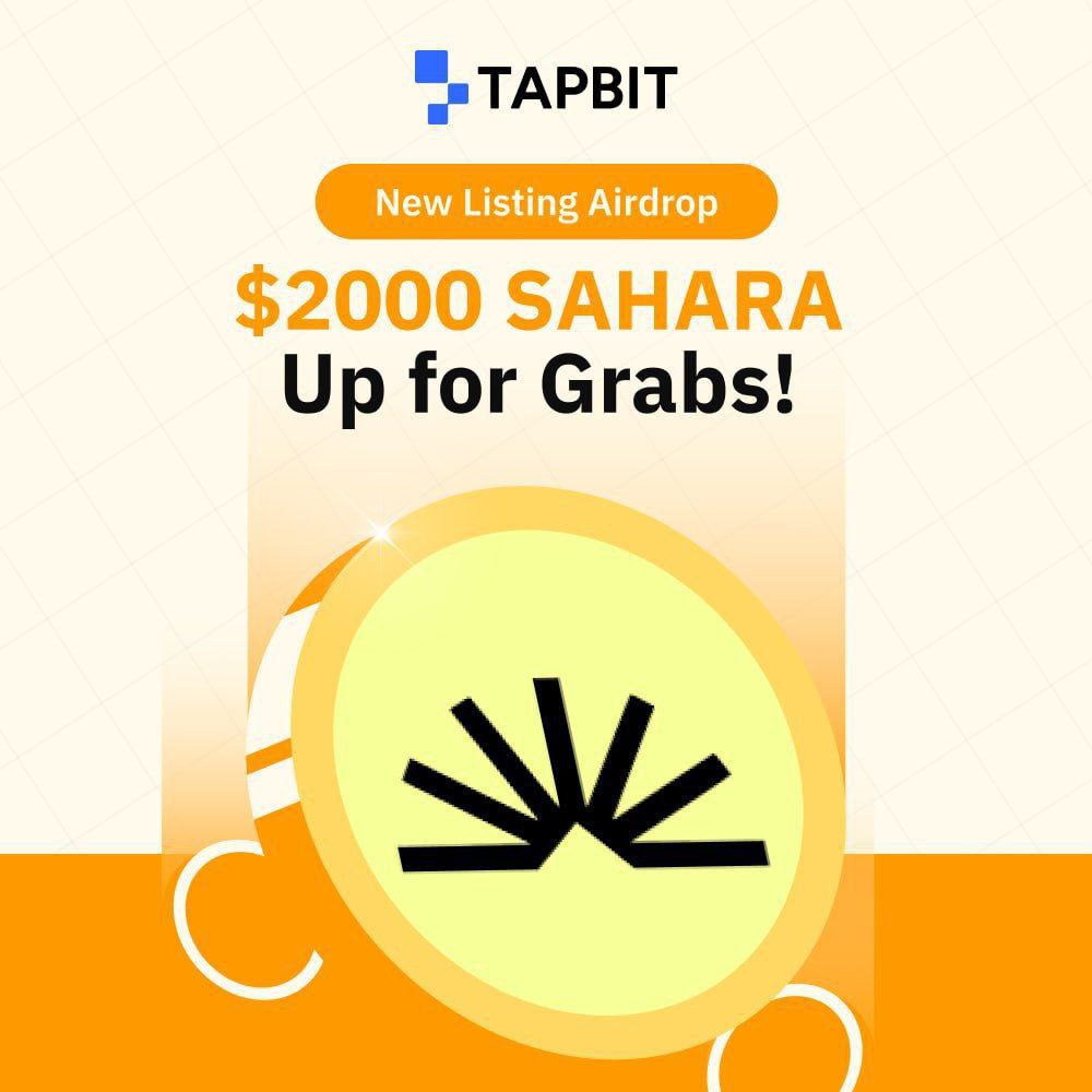 TapbitDACH's tweet photo. 🎉 2.000 $ SAHARA Airdrop!  🎉

 Wir verschenken SAHARA im Wert von 2.000 $!  💸

 📅 Aktionszeitraum:
 27. Juni 2025 – 30. Juni 2025 (UTC) 

 🚀 Handeln, verdienen und Ihren Anteil an SAHARA gewinnen!

 🔍 Weitere Informationen: https://t.co/vSPfhaWBZP

 #Tapbit #SAHARA #Airdrop https://t.co/H43QUlBINu