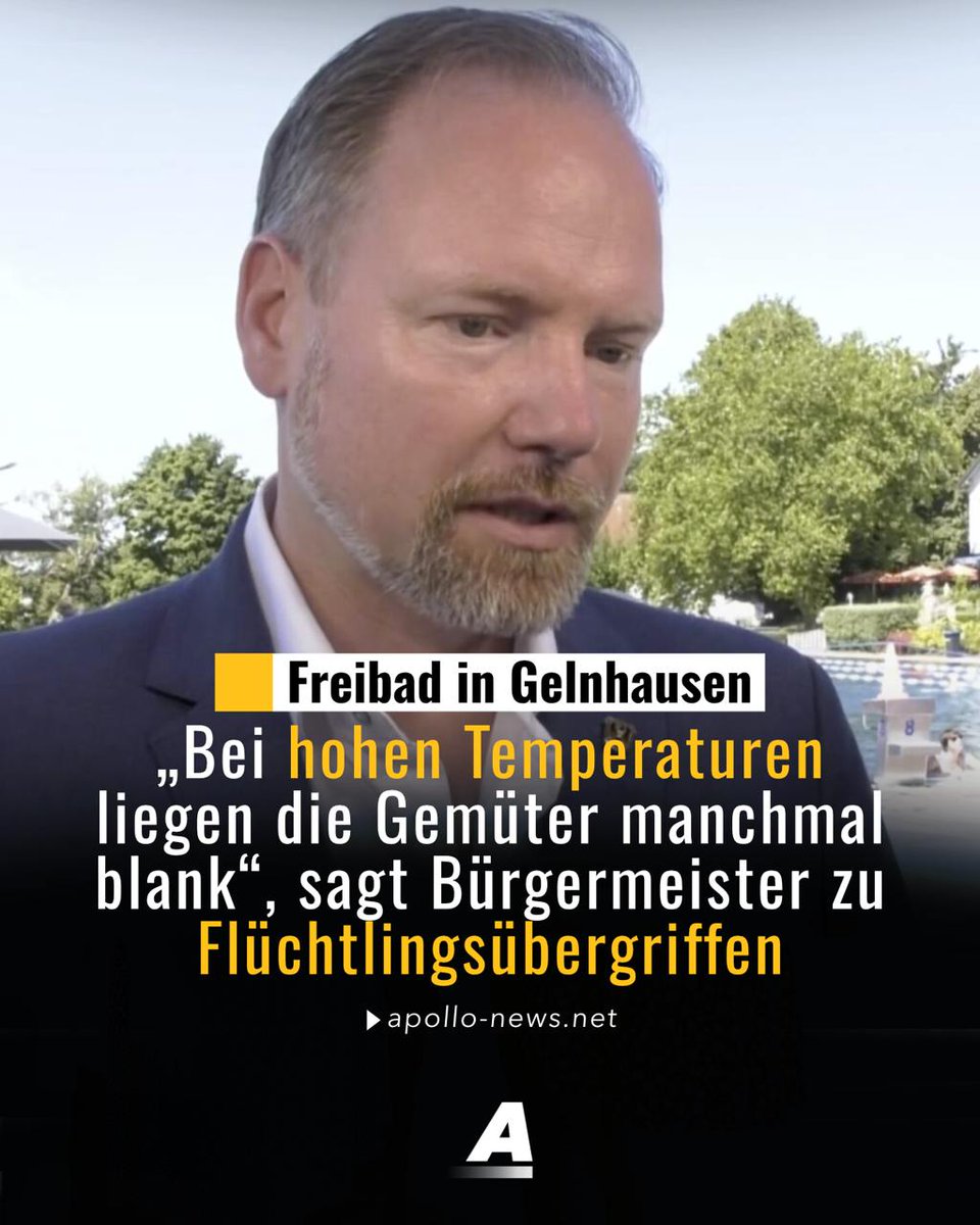 apollo_news_de's tweet photo. Vier syrische Männer sollen im Freibad von Gelnhausen mehrere minderjährige Mädchen sexuell belästigt haben. Bürgermeister Christian Litzinger (CDU) erklärte dazu, bei hohen Temperaturen lägen „die Gemüter manchmal blank“.
https://t.co/PorGJo2hye https://t.co/3ddtV7vVpo