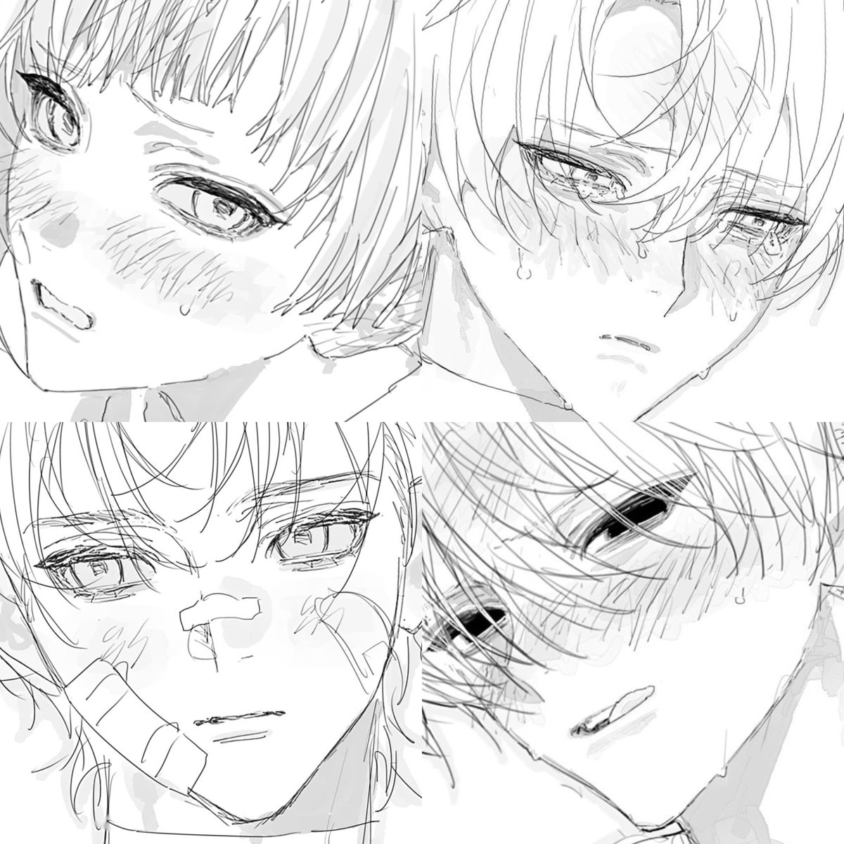 hknk_029's tweet image. #今月描いた絵を晒そう 癖顔面たち