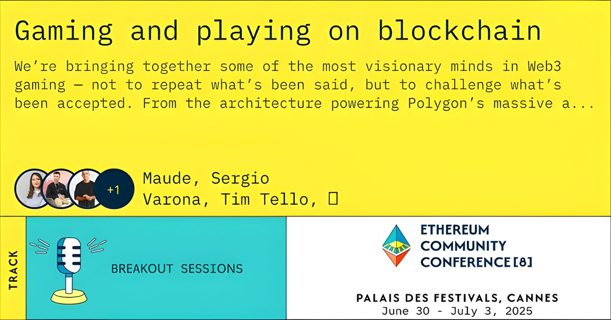 Blockchain Game Alliance (@bgamealliance) on Twitter photo 🎮 Heading to #EthCC Cannes! 🇫🇷
Catch our BGA members <a href="/timtello/">Tim Tello</a>, <a href="/SergioVarona_/">Sergio Varona | Polygon</a>, and <a href="/GerardA_CTA/">GERARD Anthony</a> in the breakout session “Gaming & Playing on Blockchain.” 🎤
They’ll unpack what’s next for Web3 gaming—from <a href="/0xPolygon/">Polygon</a>'s scaling wins to <a href="/the3thix/">3thix</a> & <a href="/CrossTheAges/">Cross The Ages</a>' player-centric 🎮 Heading to #EthCC Cannes! 🇫🇷
Catch our BGA members <a href="/timtello/">Tim Tello</a>, <a href="/SergioVarona_/">Sergio Varona | Polygon</a>, and <a href="/GerardA_CTA/">GERARD Anthony</a> in the breakout session “Gaming & Playing on Blockchain.” 🎤
They’ll unpack what’s next for Web3 gaming—from <a href="/0xPolygon/">Polygon</a>'s scaling wins to <a href="/the3thix/">3thix</a> & <a href="/CrossTheAges/">Cross The Ages</a>' player-centric