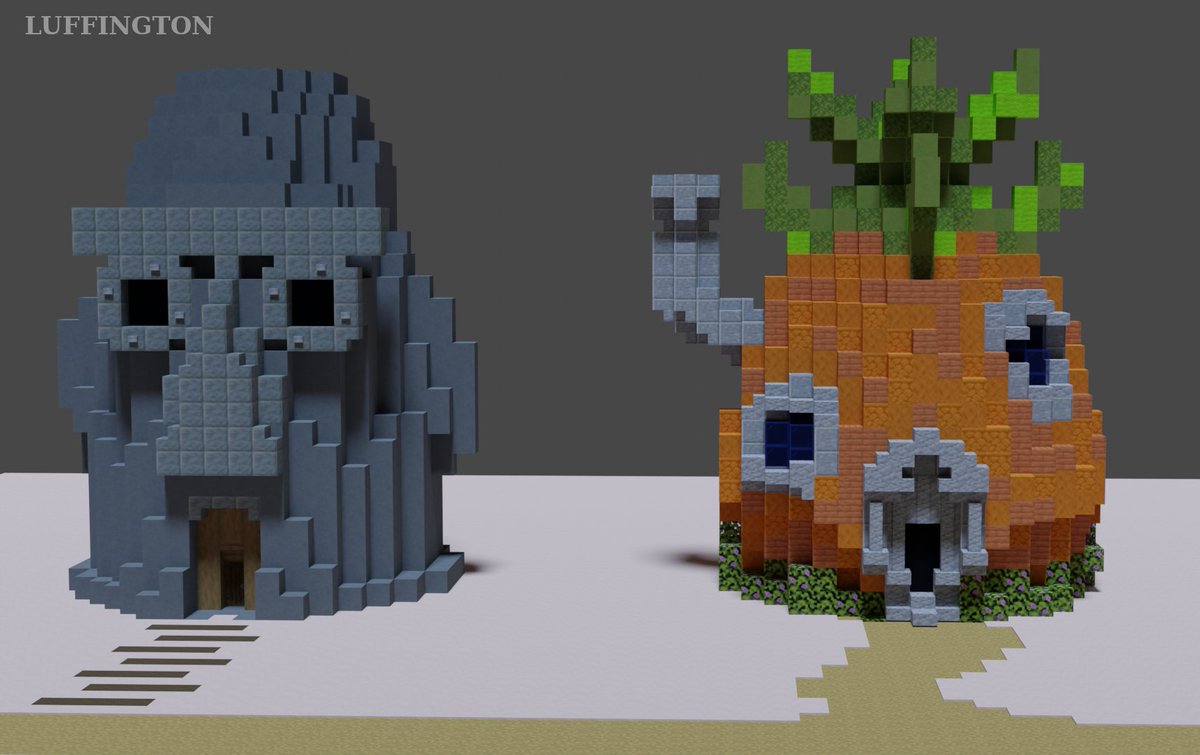 Minecraft Build Spongebob's and Squidward's House #Minecraft #Minecraftbuilds #minecraft建築コミュ