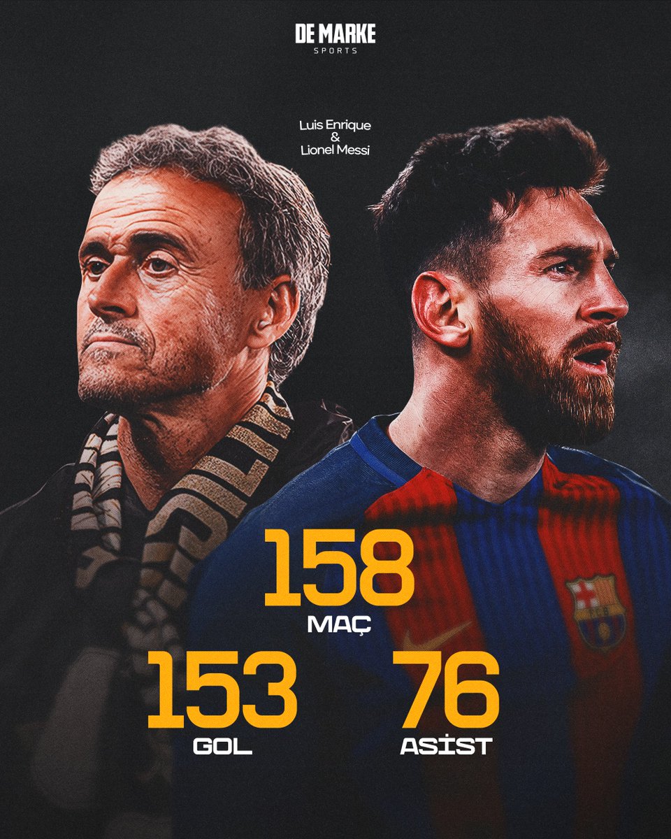 demarkesports's tweet photo. Lionel Messi, kariyerinde en çok maça çıktığı ikinci teknik direktör olan Luis Enrique ile karşı karşıya gelecek.

Messi'nin Enrique yönetimindeki performansı ise... 🤌🔥 https://t.co/fJGb3S7aTK