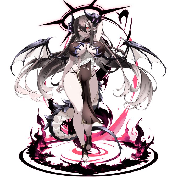 ・角
・黒髪赤目
・でっかい尻尾
・ポンコツ
・長い耳 