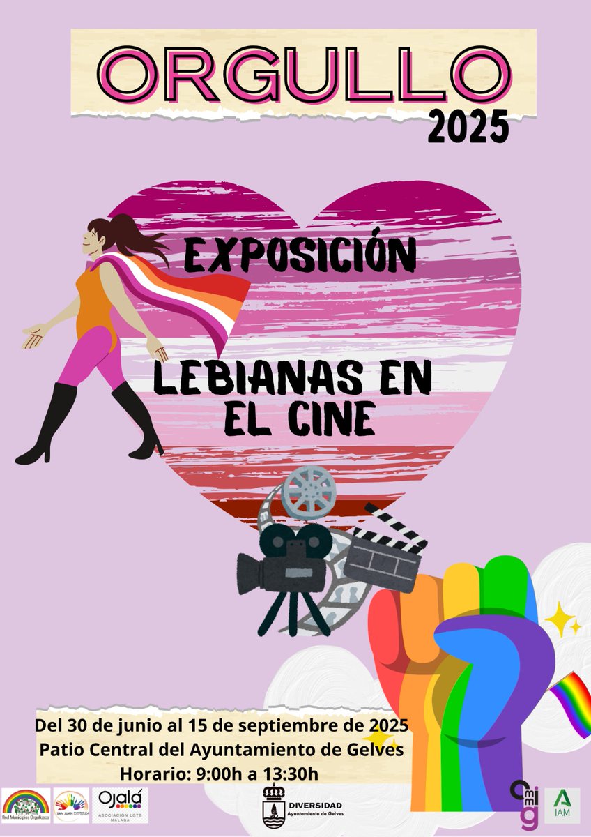 El próximo 30 de junio, el Ayuntamiento de Gelves  inaugurará a las 11:00, la exposición "Lesbianas en el cine". Se podrá disfrutar del 30 junio hasta el 15 de Julio. 

Si puedes y te apetece...Nos vemos‼️🎬😘😘🏳️‍🌈

#MesDeLaDiversidad  #NiUnPasoAtras #lesbianasenelcine