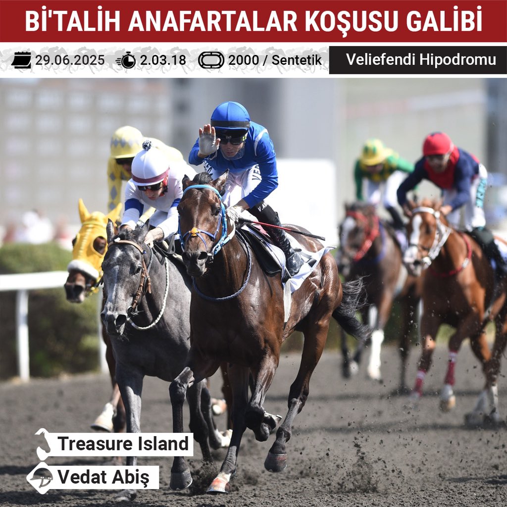 G1 Bi’Talih Anafartalar Koşusu galibi:

Treasure Island &amp; Vedat Abiş.