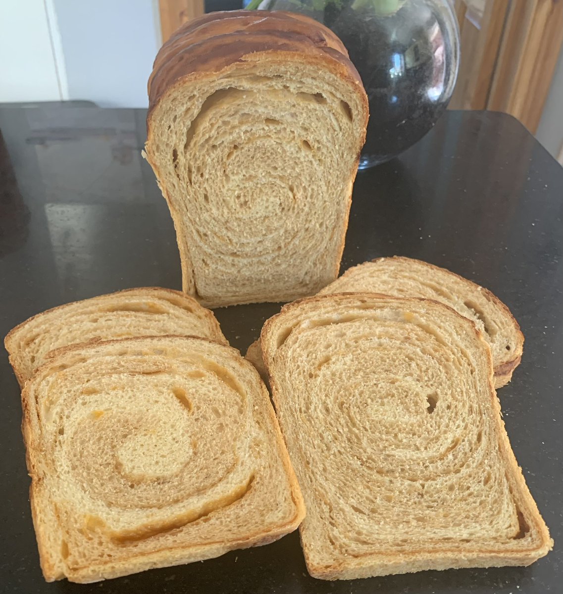 Rob_C_Allen's tweet image. Crumbshot 🌀 from the cheese n marmite #loaves Perfect for the BLT sandwich, which Ive just had. ❤️ 🍞