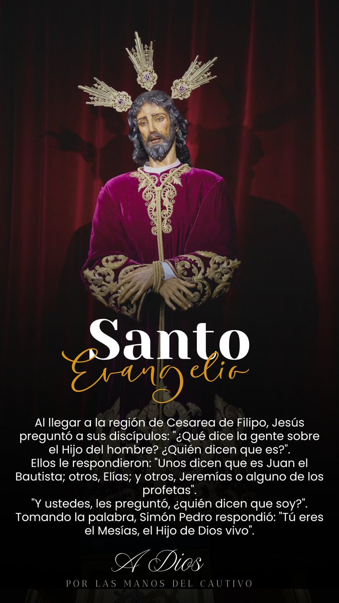 CandGamboaHM's tweet photo. 📖 #EvangelioDelDía | Festividad De San Pedro y San Pablo 

“Y yo te digo: “Tú eres Pedro, y sobre esta piedra edificaré mi Iglesia, y el poder de la Muerte no prevalecerá contra ella.

Yo te daré las llaves del Reino de los Cielos. Todo lo que ates en la tierra, quedará atado en el cielo, y todo lo que desates en la tierra, quedará desatado en el cielo”.
(Mt 16, 13-19)

#ADiosporlasManosdelCautivo
